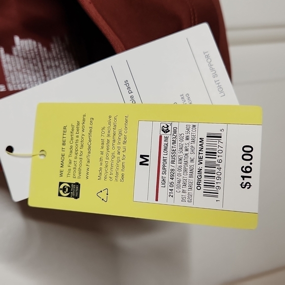 all in Motion Stretch Light Support Micro-Mesh Bra Russet Brown Size M - Picture 6 of 9